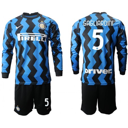 Fußballtrikots Inter Mailand Roberto Gagliardini 5 Kinder 2020-2021 Langarm Heimtrikotsatzsatz kaufen